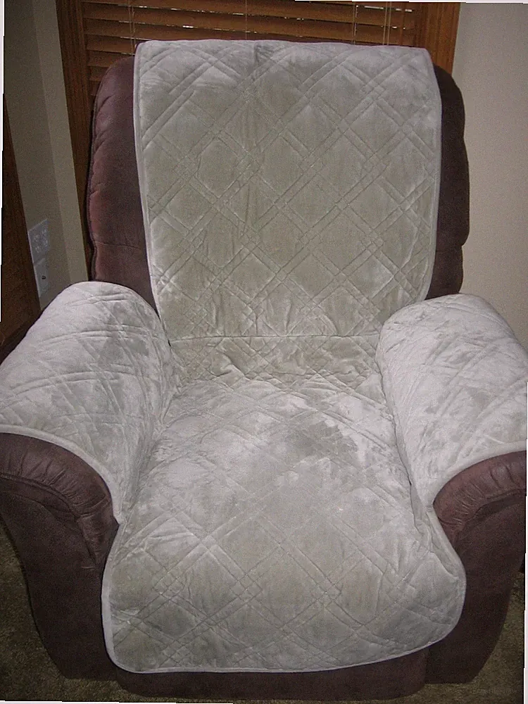 Chair Slipcover Recliner Furniture Cover Non Slip Gray 3 With Pocket