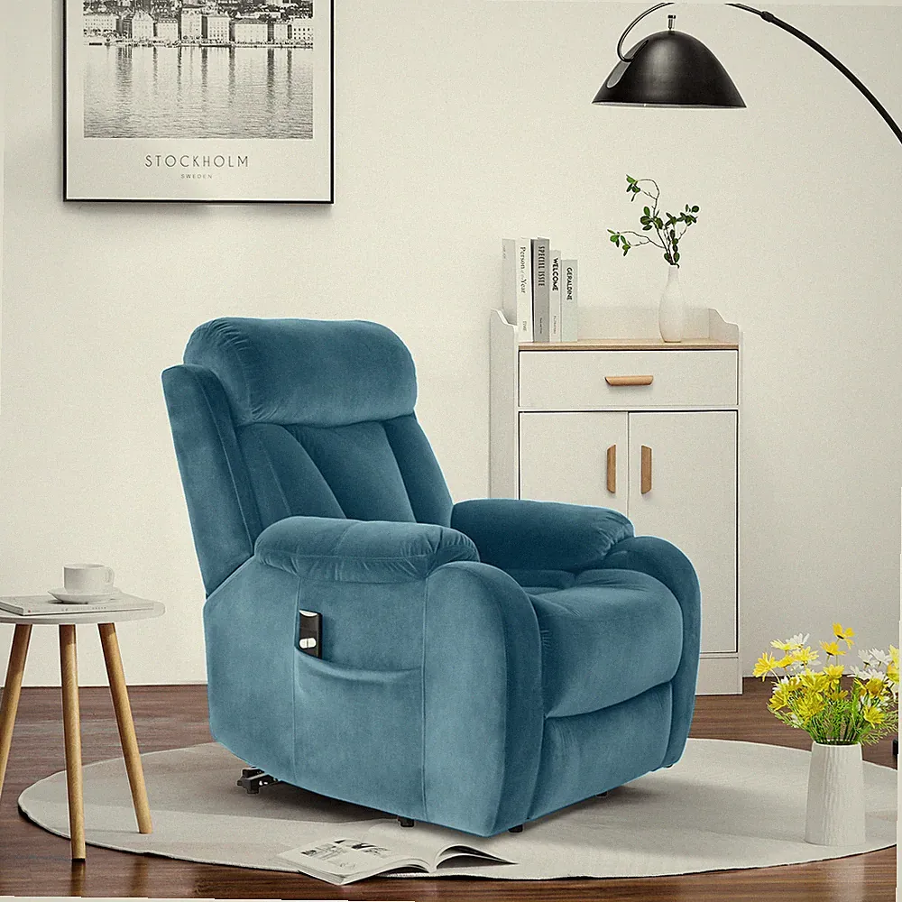 blue recliner couch