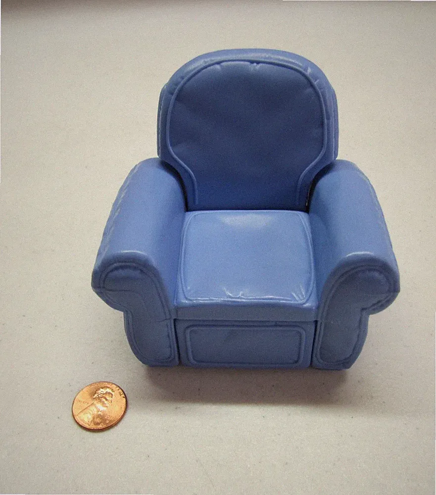 FISHER PRICE Loving Family Dollhouse BLUE RECLINER ARMCHAIR for Living Room