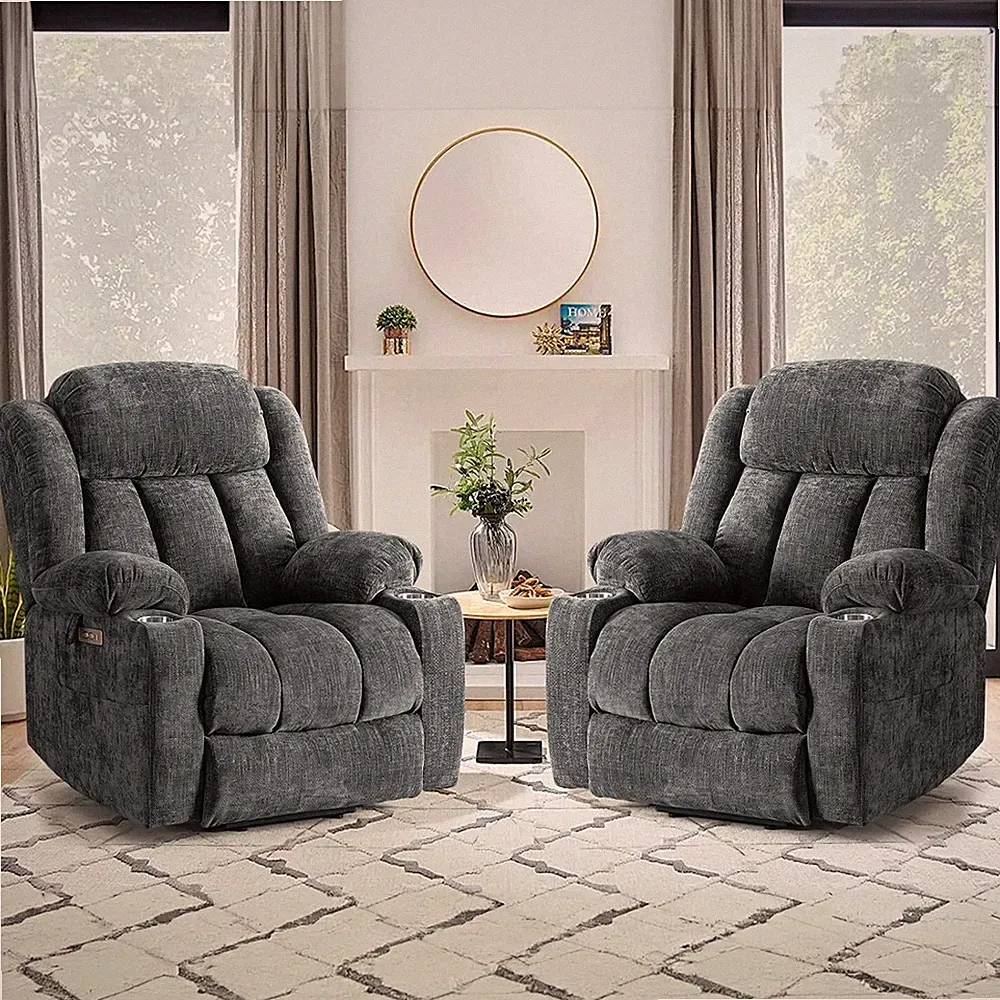 Large Power Lift Chairs Recliners for Elderly with Heat＆Massage, Great Chenille