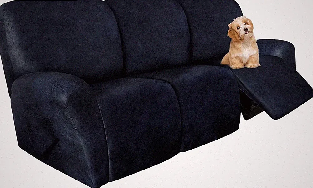 blue recliner sofa